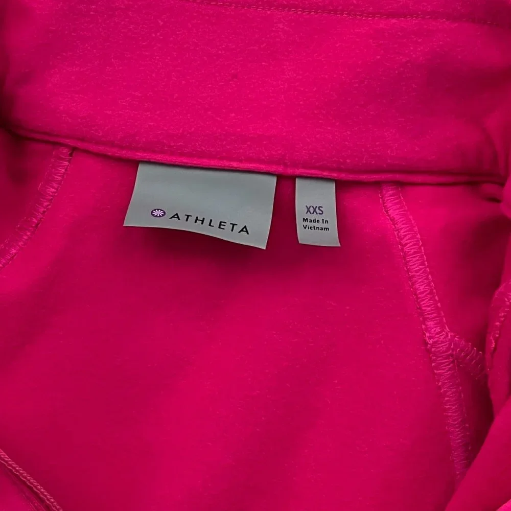 Athleta Womens Turtleneck  XXS Pink Plush Tech 3.0 Mock Neck 1/2 Zip Pullover - Picture 14 of 16